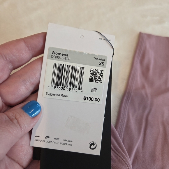 Nike Zenvy DRI-FIT leggings Size XSmall dusty rose/mauve New Training High Rise - Picture 6 of 12